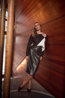 Joseph Ribkoff Bonded Leatherette Pencil Skirt Style 263213