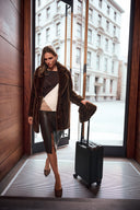 Joseph Ribkoff Textured Faux Fur Notch Collar Coat Style 263916