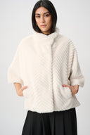 Joseph Ribkoff Faux Fur Cape-Style Jacket Style 263917