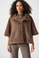Joseph Ribkoff Faux Fur Cape-Style Jacket Style 263917