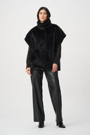 Joseph Ribkoff Faux Fur Funnel-Neck Boxy Vest Style 263918