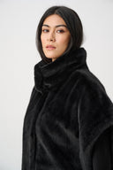 Joseph Ribkoff Faux Fur Funnel-Neck Boxy Vest Style 263918