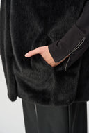 Joseph Ribkoff Faux Fur Funnel-Neck Boxy Vest Style 263918