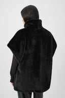 Joseph Ribkoff Faux Fur Funnel-Neck Boxy Vest Style 263918