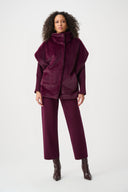 Joseph Ribkoff Faux Fur Funnel-Neck Boxy Vest Style 263918