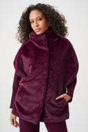 Joseph Ribkoff Faux Fur Funnel-Neck Boxy Vest Style 263918