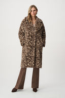 Joseph Ribkoff Faux Fur Leopard Print Straight Coat Style 263919