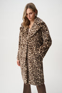 Joseph Ribkoff Faux Fur Leopard Print Straight Coat Style 263919