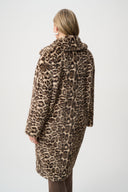 Joseph Ribkoff Faux Fur Leopard Print Straight Coat Style 263919