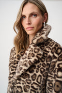 Joseph Ribkoff Faux Fur Leopard Print Straight Coat Style 263919