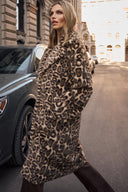 Joseph Ribkoff Faux Fur Leopard Print Straight Coat Style 263919