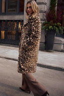 Joseph Ribkoff Faux Fur Leopard Print Straight Coat Style 263919
