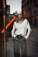 Joseph Ribkoff Cashmere And Wool Contrast trim Sweater Style 263941.