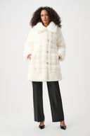 Joseph Ribkoff Faux Fur Funnel-Neck Reversible Coat Style 263920