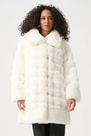 Joseph Ribkoff Faux Fur Funnel-Neck Reversible Coat Style 263920