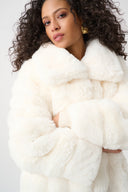 Joseph Ribkoff Faux Fur Funnel-Neck Reversible Coat Style 263920