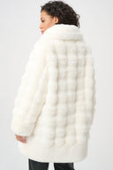 Joseph Ribkoff Faux Fur Funnel-Neck Reversible Coat Style 263920