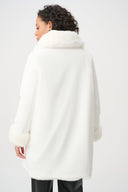 Joseph Ribkoff Faux Fur Funnel-Neck Reversible Coat Style 263920