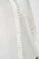 Joseph Ribkoff Cotton Poplin Pearl Trim Boxy Blouse Style 263923