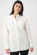 Joseph Ribkoff Blouse With 3D Flower and Rhinestone Detail Style 263924