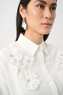 Joseph Ribkoff Blouse With 3D Flower and Rhinestone Detail Style 263924