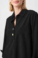Joseph Ribkoff Stretch Poplin Shirt-Collar Boxy Top Style 263928