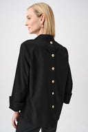 Joseph Ribkoff Stretch Poplin Shirt-Collar Boxy Top Style 263928