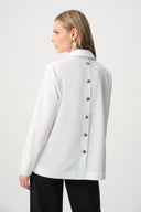 Joseph Ribkoff Stretch Poplin Shirt-Collar Boxy Top Style 263928