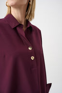 Joseph Ribkoff Stretch Poplin Shirt-Collar Boxy Top Style 263928