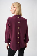 Joseph Ribkoff Stretch Poplin Shirt-Collar Boxy Top Style 263928