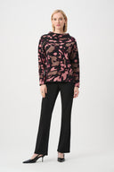 Joseph Ribkoff Abstract Sweater With Rhinestone Detail Style 263930