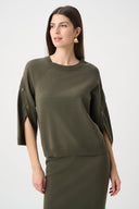 Joseph Ribkoff Brushed Knit Tulip Sleeve Sweater Style 263935