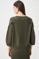 Joseph Ribkoff Brushed Knit Tulip Sleeve Sweater Style 263935