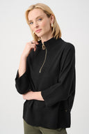 Joseph Ribkoff Funnel-Neck Sweater with Zipper Style 263937