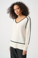Joseph Ribkoff Cashmere And Wool Contrast trim Sweater Style 263941