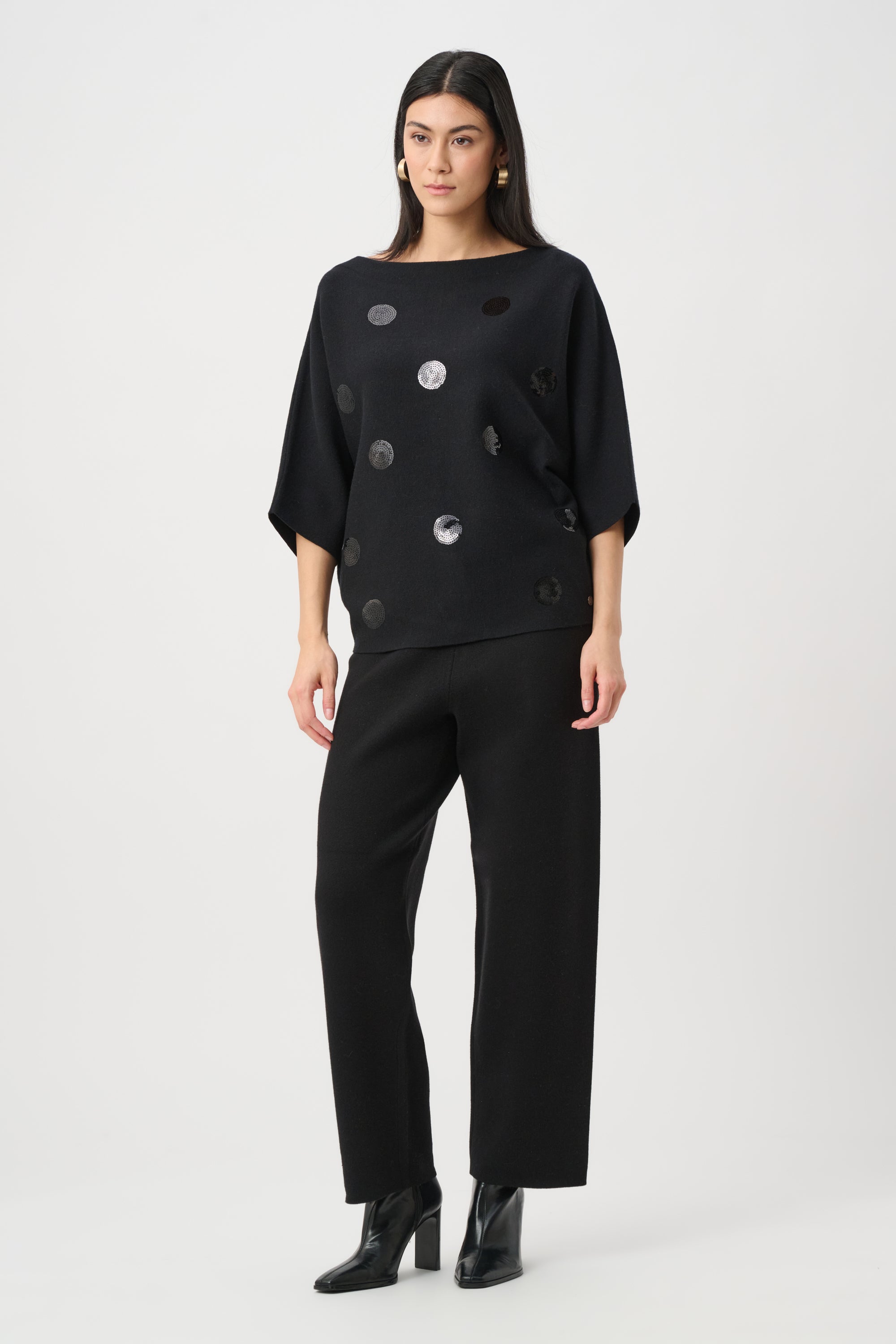 Joseph Ribkoff Brushed Boxy Embroidered Sweater Style 263942