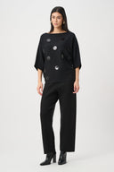 Joseph Ribkoff Brushed Boxy Embroidered Sweater Style 263942