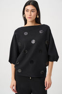 Joseph Ribkoff Brushed Boxy Embroidered Sweater Style 263942