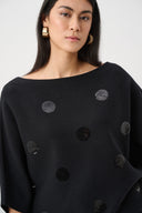 Joseph Ribkoff Brushed Boxy Embroidered Sweater Style 263942