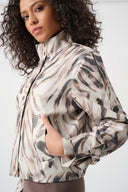 Joseph Ribkoff Foiled Faux Suede Animal Print Jacket Style 263944