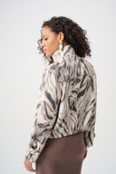 Joseph Ribkoff Foiled Faux Suede Animal Print Jacket Style 263944