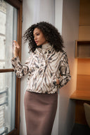 Joseph Ribkoff Foiled Faux Suede Animal Print Jacket Style 263944