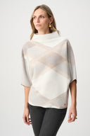 Joseph Ribkoff Brushed Plaid Funnel-Neck Sweater Style 263947