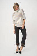 Joseph Ribkoff Brushed Plaid Funnel-Neck Sweater Style 263947