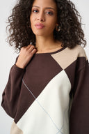 Joseph Ribkoff Argyle Pattern Crewneck Sweater Style 263948
