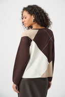 Joseph Ribkoff Argyle Pattern Crewneck Sweater Style 263948