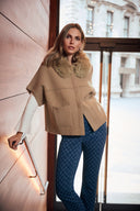 Joseph Ribkoff Jacket With Detachable Faux Fur Collar Style 263949