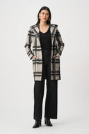 Joseph Ribkoff Brushed Plaid Hooded Jacket Style 263953