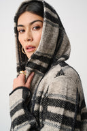 Joseph Ribkoff Brushed Plaid Hooded Jacket Style 263953
