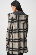 Joseph Ribkoff Brushed Plaid Hooded Jacket Style 263953